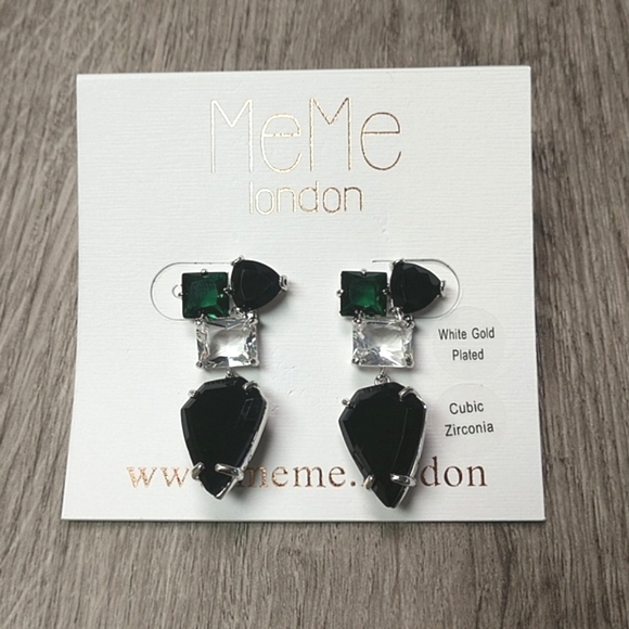 CLEARANCE UK Designer White Gold Art Deco "Sophie" Earrings - Picture 1 of 3